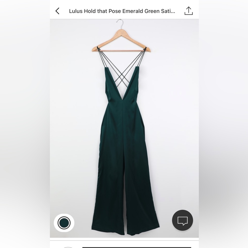 Lulus Emerald Green Satin Jumpsuit